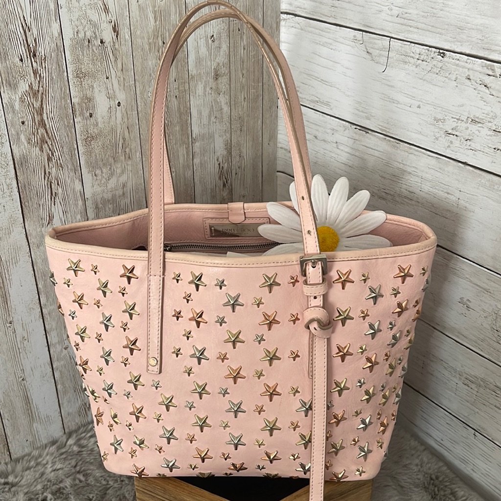 Jimmychoosasha S Tote Bagsilver & Pink Gold Toned Stars